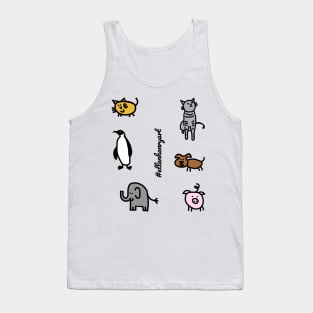 Cute Animals Child Like Sticker Pack Tank Top